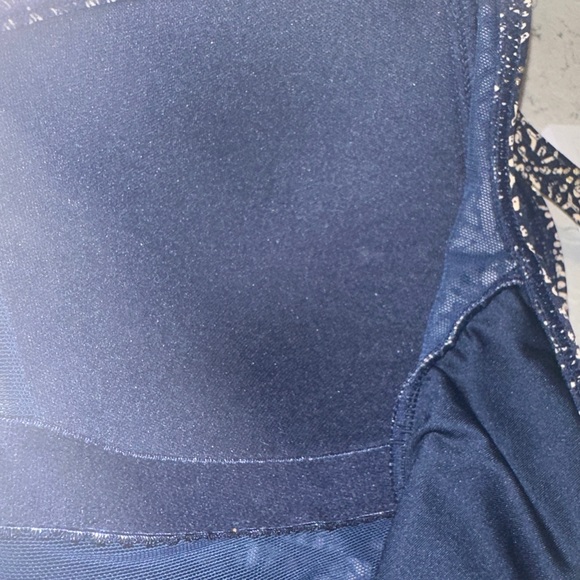 Niptuck Blue & Gold One Piece Ruched Size 8 Swim Suit - Picture 4 of 11